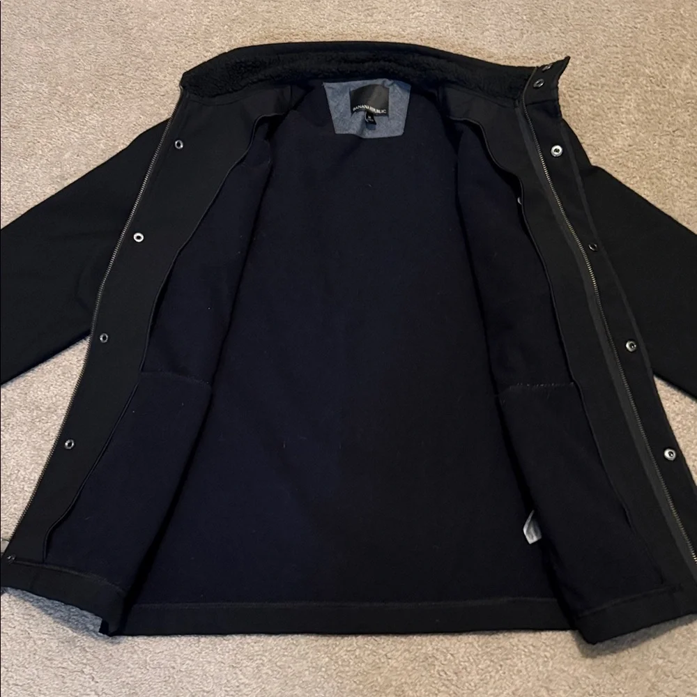 Banana Republic Black High-Collar Coat
